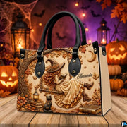 Personalized Witch Leather Bags, Halloween Purses For Women, Witch Art Bag, Spooky Halloween Purses, Holiday Gifts