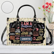 Personalized Book Lover Leather Bag, Just A Girl Who Loves Book Handbag With Name, Books Purse, Gifts For Readers, Writer