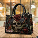 Personalized Halloween Gothic Leather Handbag Custom Raven Black Cat Purse Dark Fantasy Shoulder Bag Gift for Women