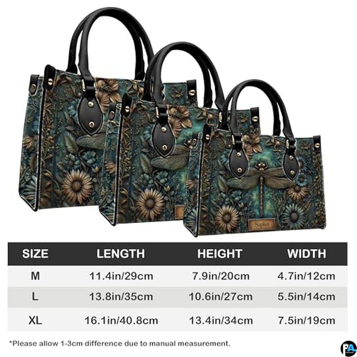 Personalized Halloween Leather Handbag – Custom Witch 3D Printing Effect Purses For Women – Spooky Gothic Shoulder Bag