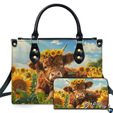 Pastoral Highland Cow Sunflower Crown Floral Art Design