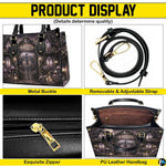 Carrying options panel demonstrating handheld and shoulder styling for the gothic gate art accessory.
