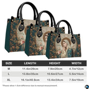 Custom Catholic Virgin Mary Leather Bag, Personalized Name Handbags and Purses for Christian Women Religious Bag Gifts