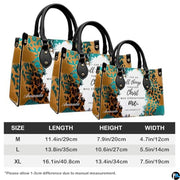 Personalized Abstract Gold Teal Animal Print Scripture Handbag