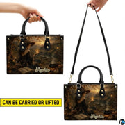 Personalized Witch Handbag with Purse, Custom Name Gothic Leather Bag Set for Women, Halloween Shoulder Bag, Witch Gift