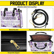Top-down view of floral handbag showing dual handles and interior storage opening.