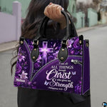 Personalized Christian Leather Handbag, Jesus Christian Tote Bag, Bible Purse, Religious Bags Gift for Mom, Women