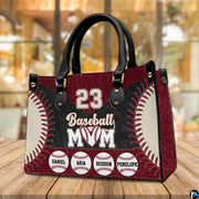 Coordinated arrangement of baseball handbag and wallet presenting the unified sports theme.
