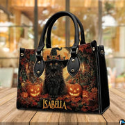 Personalized Halloween Leather Handbag – Custom Witch 3D Printing Effect Purses For Women – Spooky Gothic Shoulder Bag