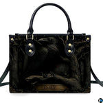 Personalized Animal Leather Handbag – Custom Name Flowers with 2D Print with 3D Effect – Gift for Gramma, Mom, Daughter