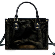 Personalized Animal Leather Handbag – Custom Name Flowers with 2D Print with 3D Effect – Gift for Gramma, Mom, Daughter