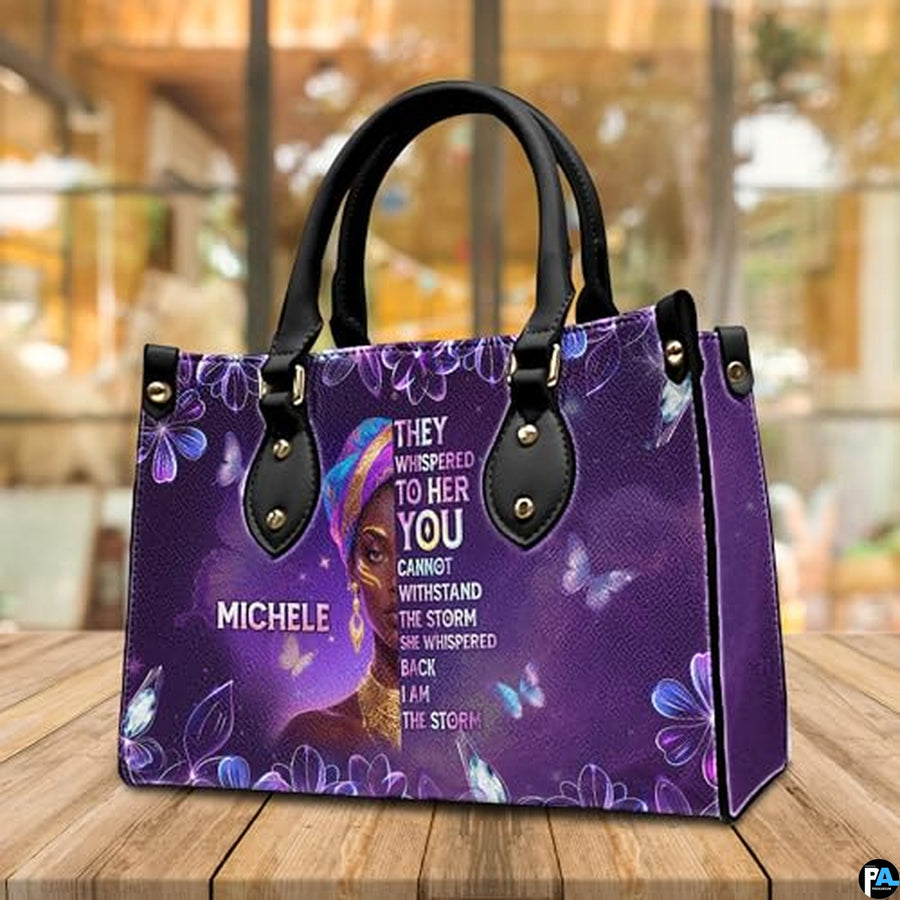 Personalized Leather Handbag for Black Women, Custom African Purse Bag Set, Birthday Meaningful Gifts for Mom, Friend