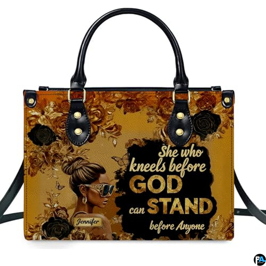 Black Girl Leather Handbag Custom Name Afrocentric Bag for Women with Leather Purse Gift for Mom Sister Daughter Melanin