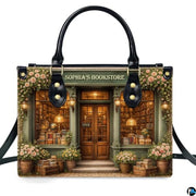 Personalized Book Lover Leather Handbag for Women, 3D Bookstore Library Tote Bag, Literary Gift for Readers, Bookworms