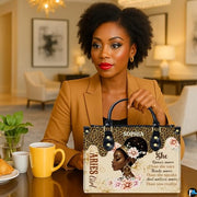Personalized African American Leather Bag, African Purse, Gifts for Black Girl Women, Black History Handbags