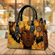 Personalized Black Women Leather Bag, Custom Name African Purses and Handbags Gifts for Mom Birthday Christmas Mothers Day