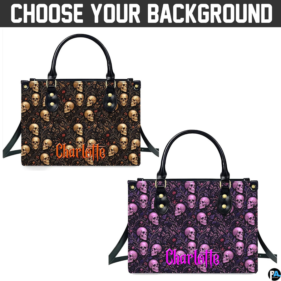 Palette variation chart illustrating golden amber and purple skull colorway alternatives.