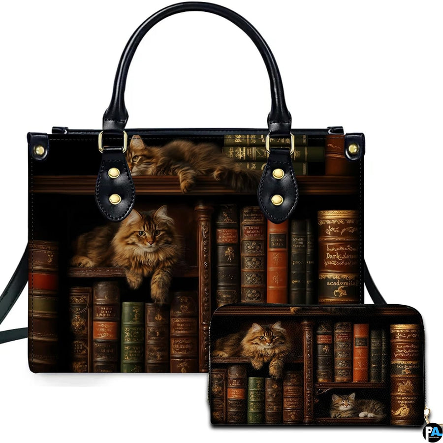 Personalized Halloween Leather Handbag – Custom Witch 3D Printing Effect Purses For Women – Spooky Gothic Shoulder Bag