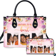 Personalized Leather Tote Bag and Purse for Mom Grandma, Custom Name Tote Bag, Birthday Gift for Mother, Grandma Gift Idea