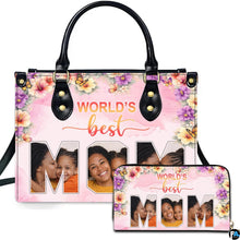 Personalized Leather Tote Bag and Purse for Mom Grandma, Custom Name Tote Bag, Birthday Gift for Mother, Grandma Gift Idea