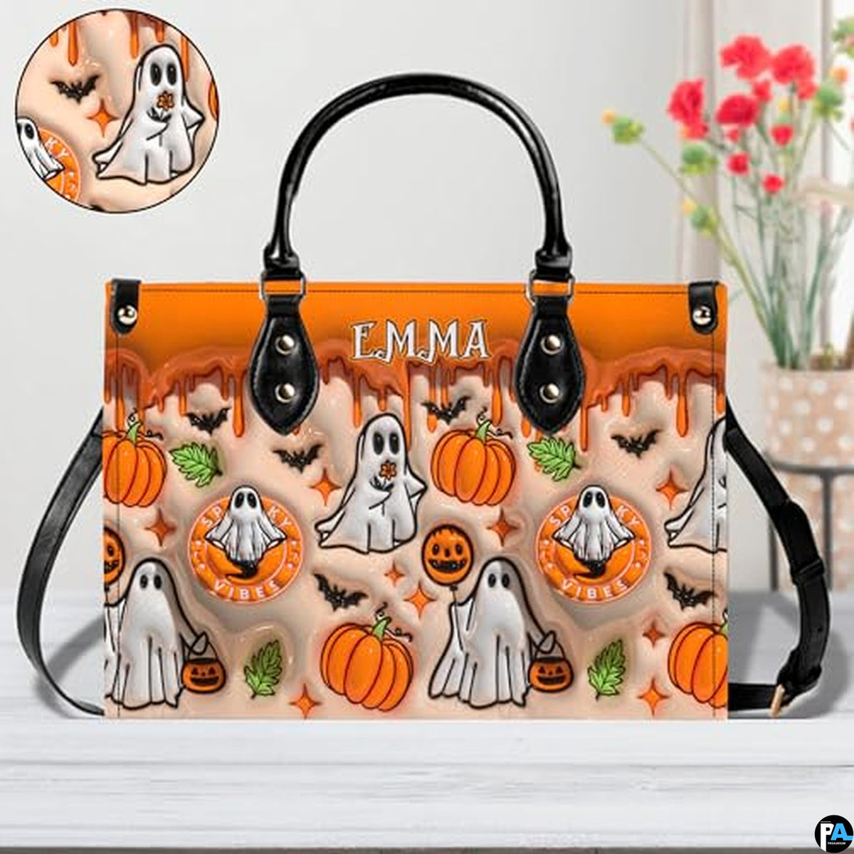 Personalized Witch Leather Bags, Halloween Purses For Women, Witch Art Bag, Spooky Halloween Purses, Holiday Gifts