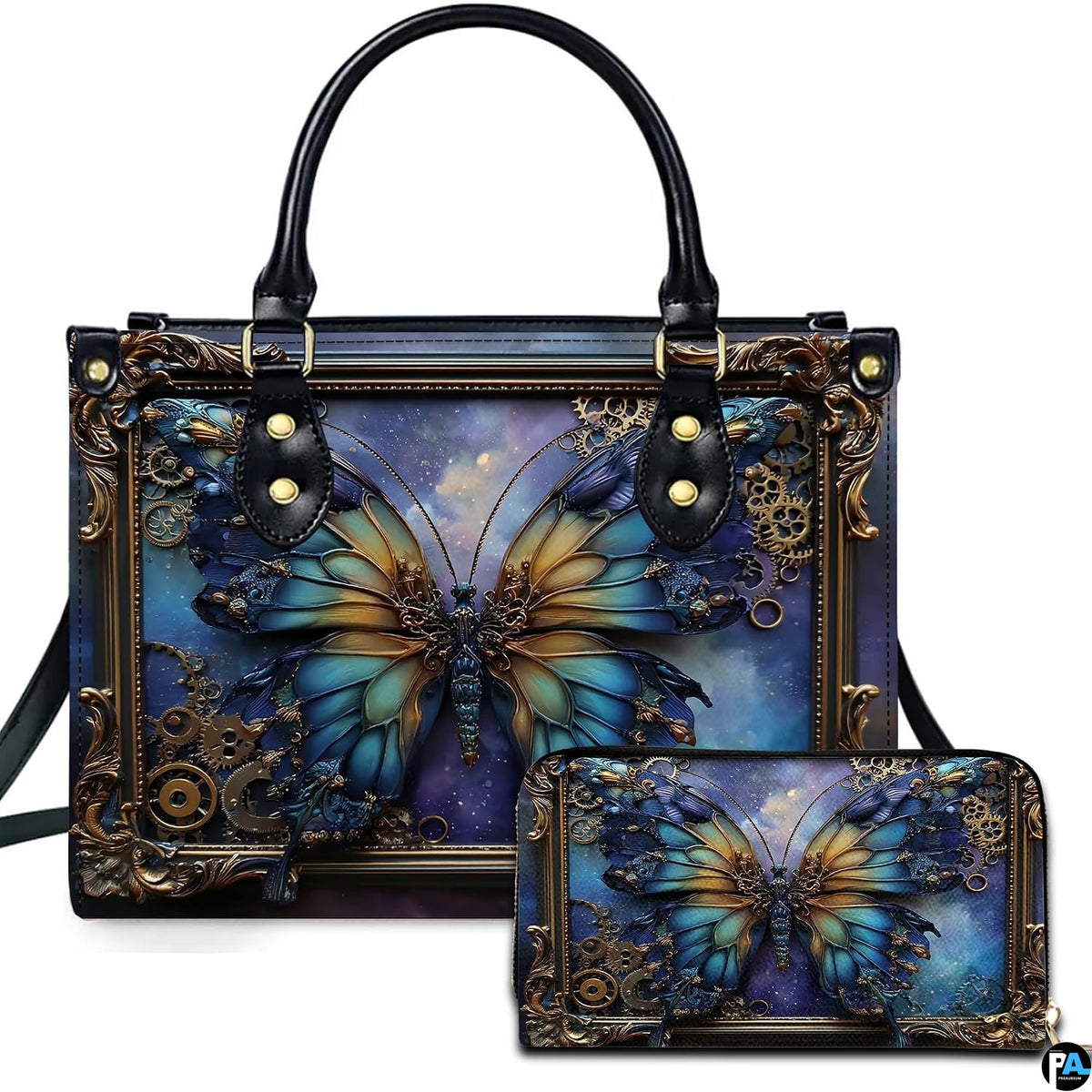 Personalized Steampunk Butterfly Ornate Frame Handbag