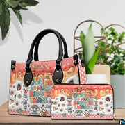Side perspective view of pastel doodle accessory on plain studio background