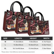 Personalized Book Lover Leather Bag, Just A Girl Who Loves Book Handbag With Name, Books Purse, Gifts For Readers, Writer