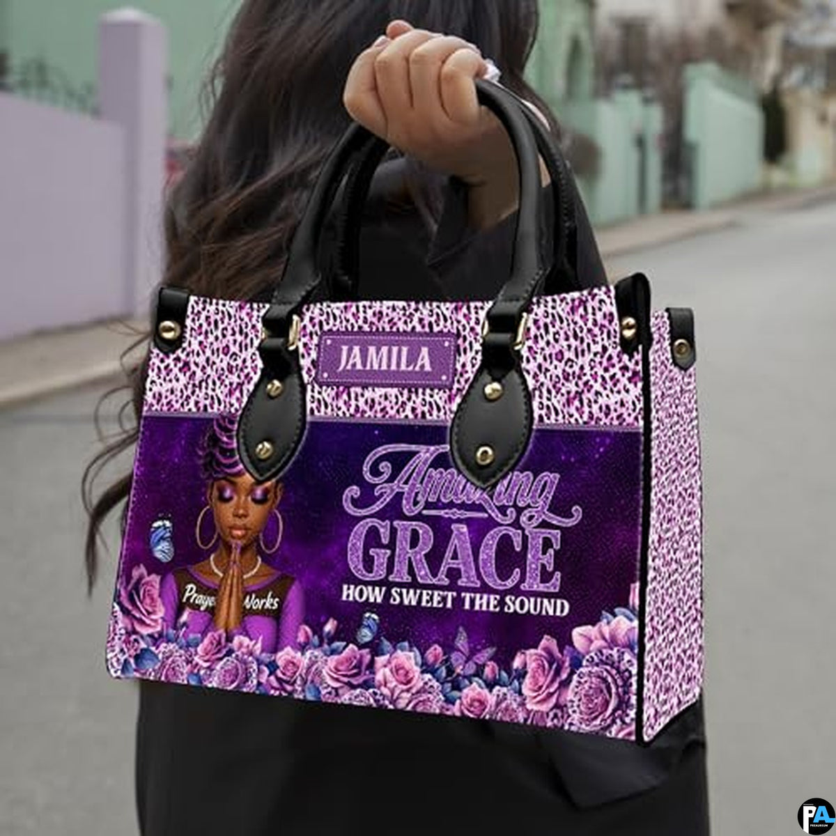 Personalized Leather Handbag for Black Women, Custom African Purse Bag Set, Birthday Meaningful Gifts for Mom, Friend