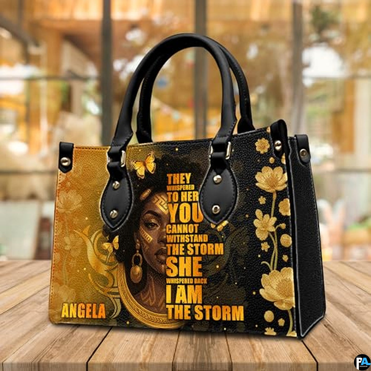 Personalized Leather Handbag for Black Women, Custom African Purse Bag Set, Birthday Meaningful Gifts for Mom, Friend