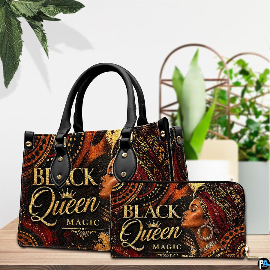 Tabletop presentation showing the empress mandala artwork and coordinating accessory near potted plants.