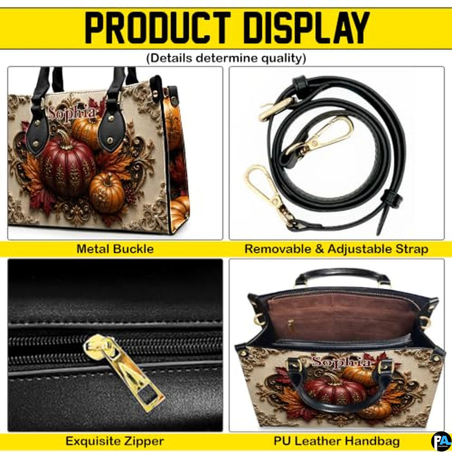 Personalized Halloween Gothic Leather Handbag Custom Raven Black Cat Purse Dark Fantasy Shoulder Bag Gift for Women