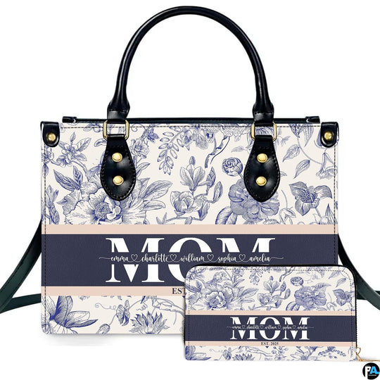 Studio presentation of blue toile floral design beside matching rectangular companion accessory.