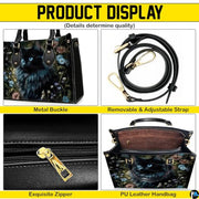 Black Cat Leather Bag – Vintage Cat Art Handbag, Stylish Animal-Themed Purse, Unique Gift for Cat Lovers
