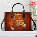 Personalized Nurse Leather Bag – Custom Medical Handbag & Purse Set with Name Gifts for Nursing Student Christmas Gift