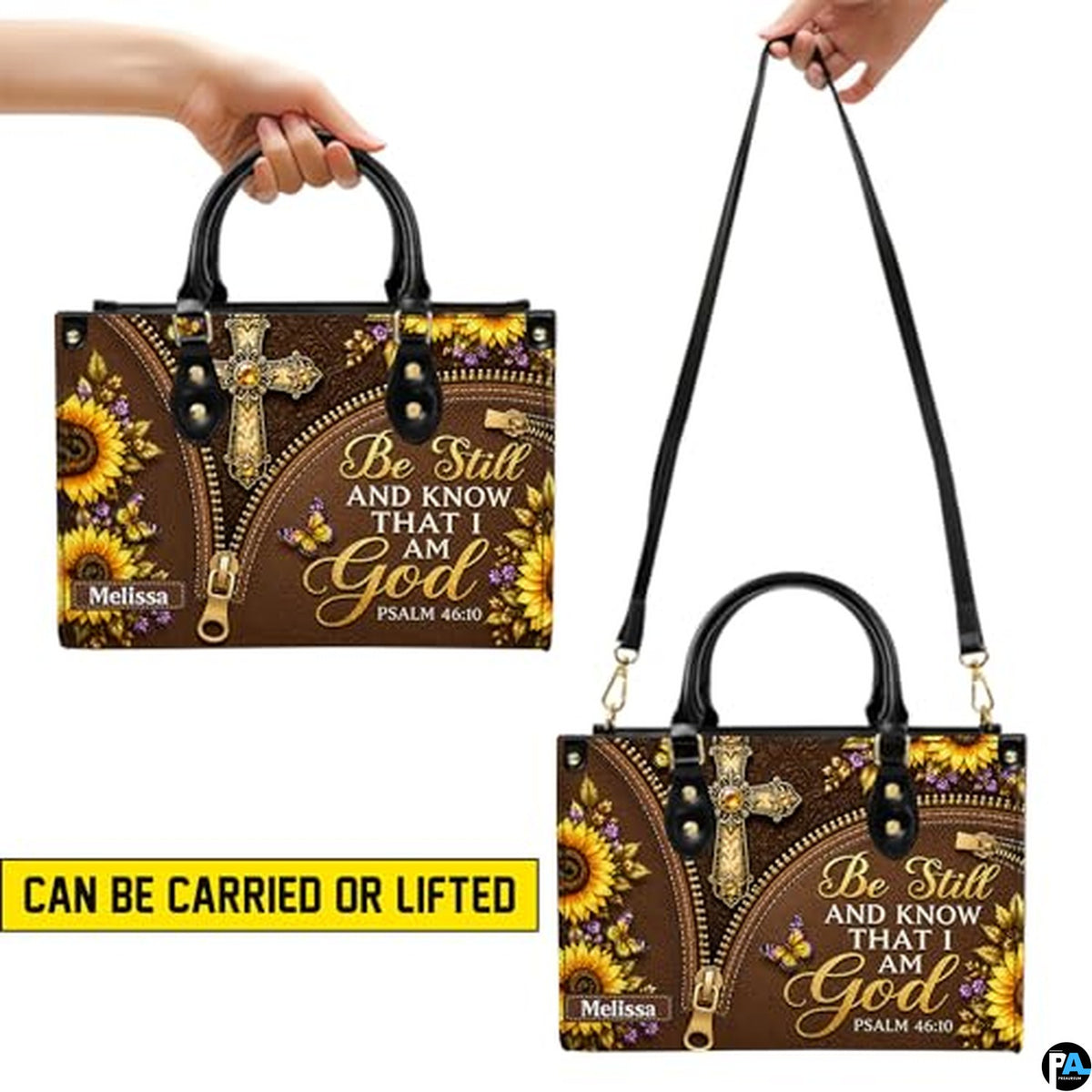 Personalized Christian Leather Handbag, Jesus Christian Tote Bag, Bible Purse, Religious Bags Gift for Mom, Women