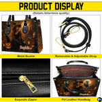 Personalized Witch Handbag with Purse, Custom Name Gothic Leather Bag Set for Women, Halloween Shoulder Bag, Witch Gift