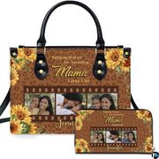 Personalized Leather Tote Bag and Purse for Mom Grandma, Custom Name Tote Bag, Birthday Gift for Mother, Grandma Gift Idea