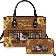 Personalized Leather Tote Bag and Purse for Mom Grandma, Custom Name Tote Bag, Birthday Gift for Mother, Grandma Gift Idea