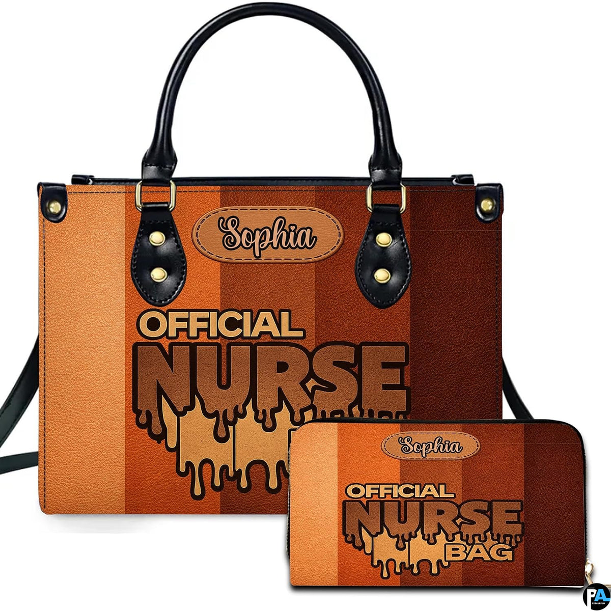 Personalized Nurse Leather Bag – Custom Medical Handbag & Purse Set with Name Gifts for Nursing Student Christmas Gift