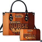 Personalized Nurse Leather Bag – Custom Medical Handbag & Purse Set with Name Gifts for Nursing Student Christmas Gift