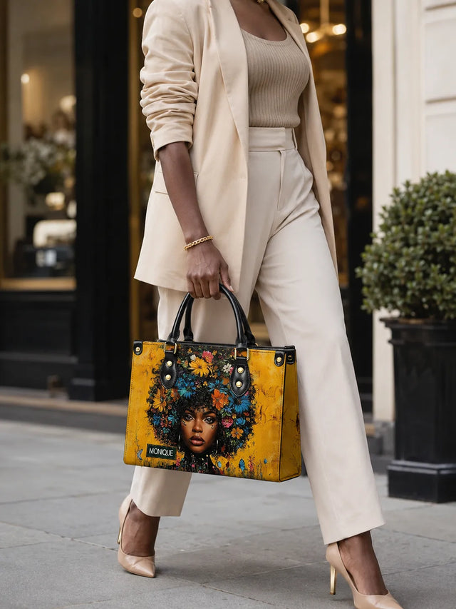 @sophia.style styled with a personalized PREAUREUM leather handbag