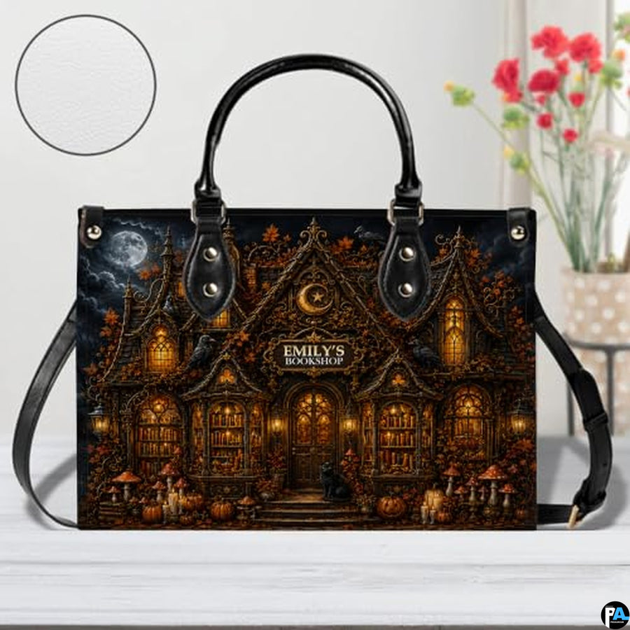 Personalized Witch Leather Bags, Halloween Purses For Women, Witch Art Bag, Spooky Halloween Purses, Holiday Gifts