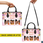Personalized Leather Tote Bag and Purse for Mom Grandma, Custom Name Tote Bag, Birthday Gift for Mother, Grandma Gift Idea