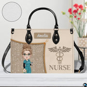 Personalized Nurse Leather Bag – Custom Medical Handbag & Purse Set with Name Gifts for Nursing Student Christmas Gift