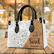 PREAUREUM "{split_values}" Personalized {collection_title} Leather Handbag
