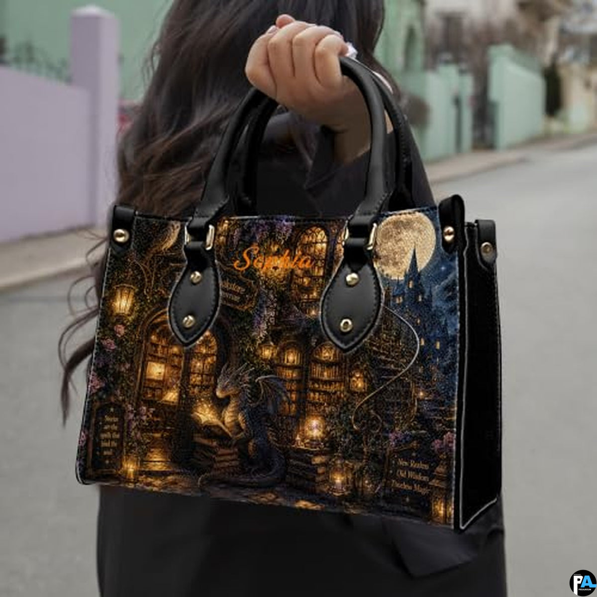 Bookstore Leather Bag, Book Purse for Book Lovers, Shoulder Bag