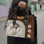 Custom Catholic Virgin Mary Leather Bag, Personalized Name Handbags and Purses for Christian Women Religious Bag Gifts
