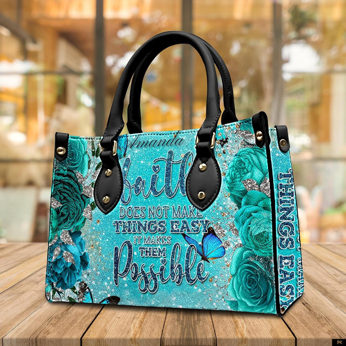 PREAUREUM "{split_values}" Personalized {collection_title} Leather Handbag