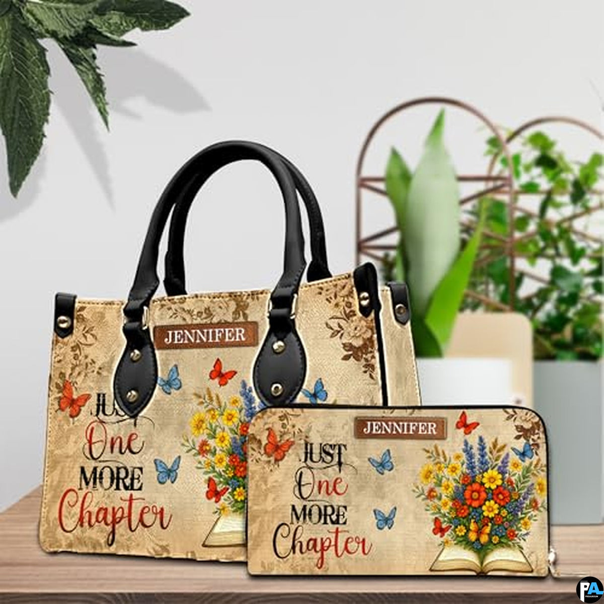 Personalized Book Lover Leather Bag, Just A Girl Who Loves Book Handbag With Name, Books Purse, Gifts For Readers, Writer